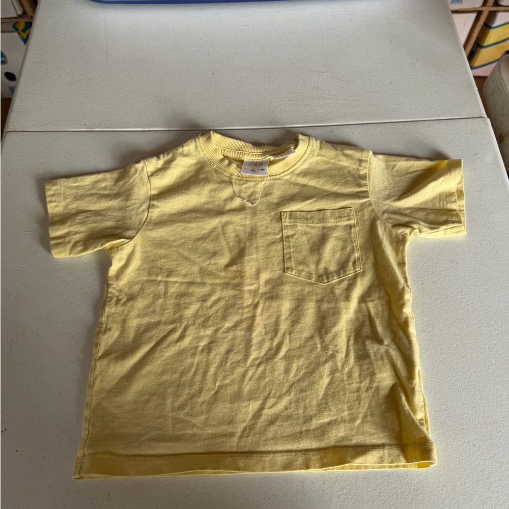 Zara Sunny Yellow Kids Tee with Pocket